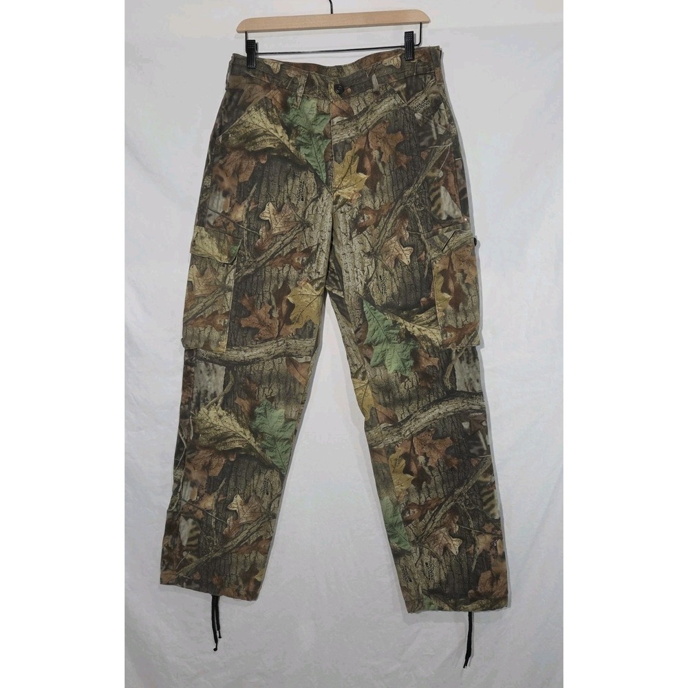 90s Liberty‎ Realtree Hardwoods Pants Mens Small Camo Cargo Pockets 30x31 Utilty